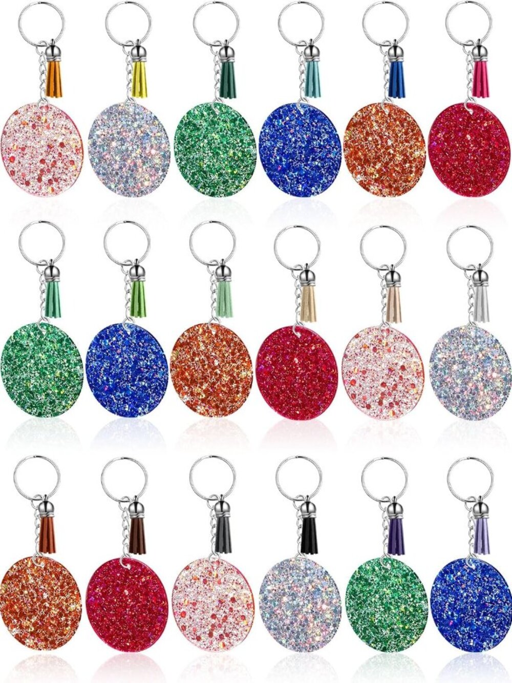 24 Pcs Acrylic Keychain Blanks Set Clear Acrylic Ornaments
